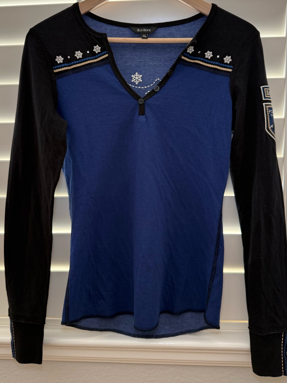 ALP N ROCK Andrea Henley Deep Cobalt Blue Snowmobile Size XS